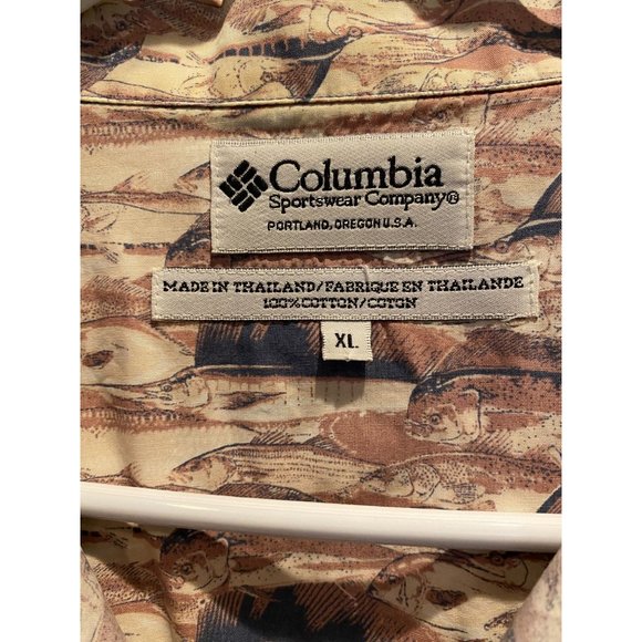 Columbia Sportswear Short Sleeve Shirt, XL‎ button up, Saltwater Fish Graphics - Picture 3 of 6